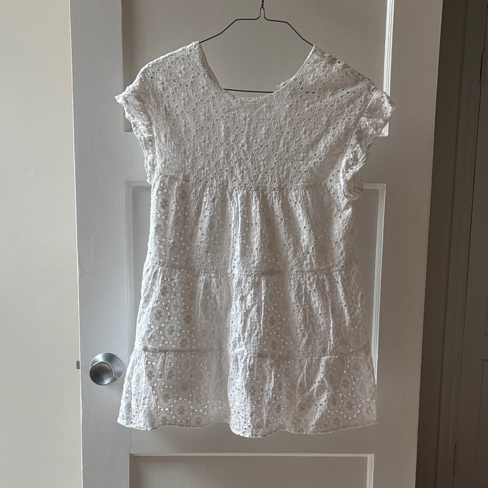 Polly White Eyelet Summer Dress